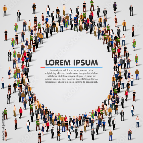 Large group of people in the circle shape.