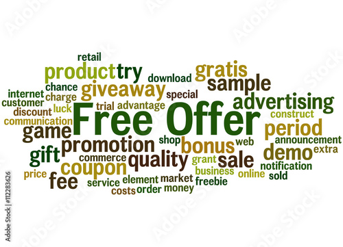 Free offer, word cloud concept 3
