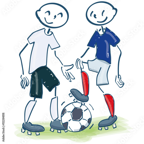 Strichmännchen als Fußballspieler 