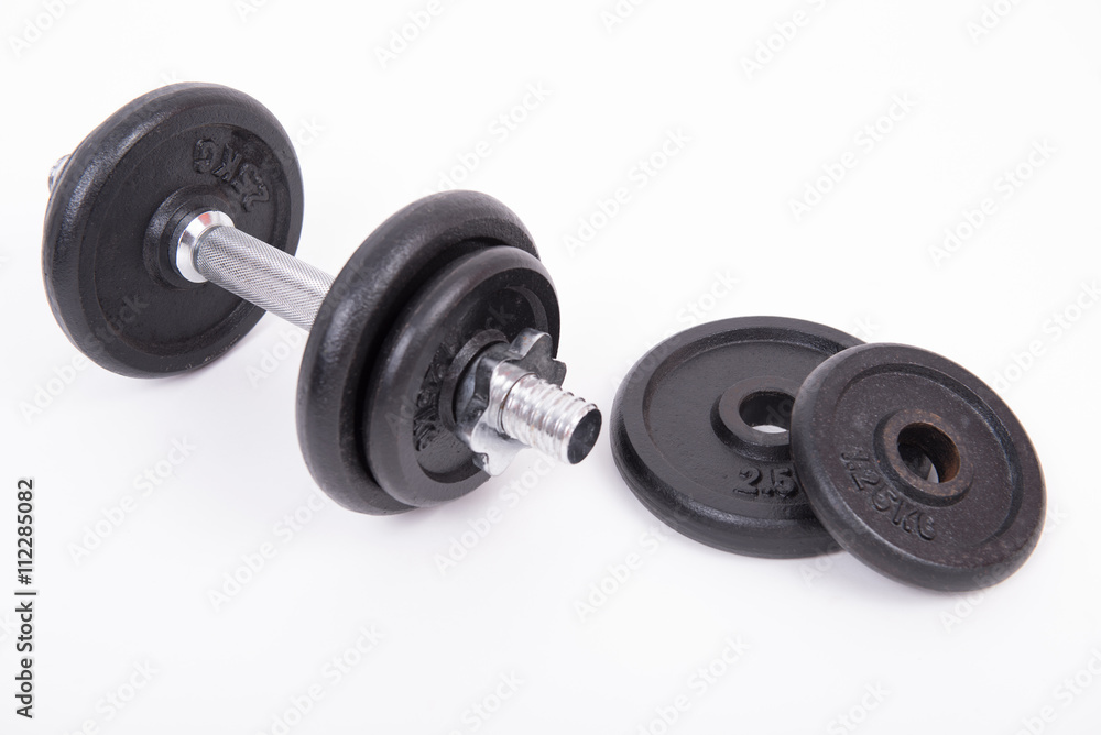 Dumbbell on white background Dumbbell on white background