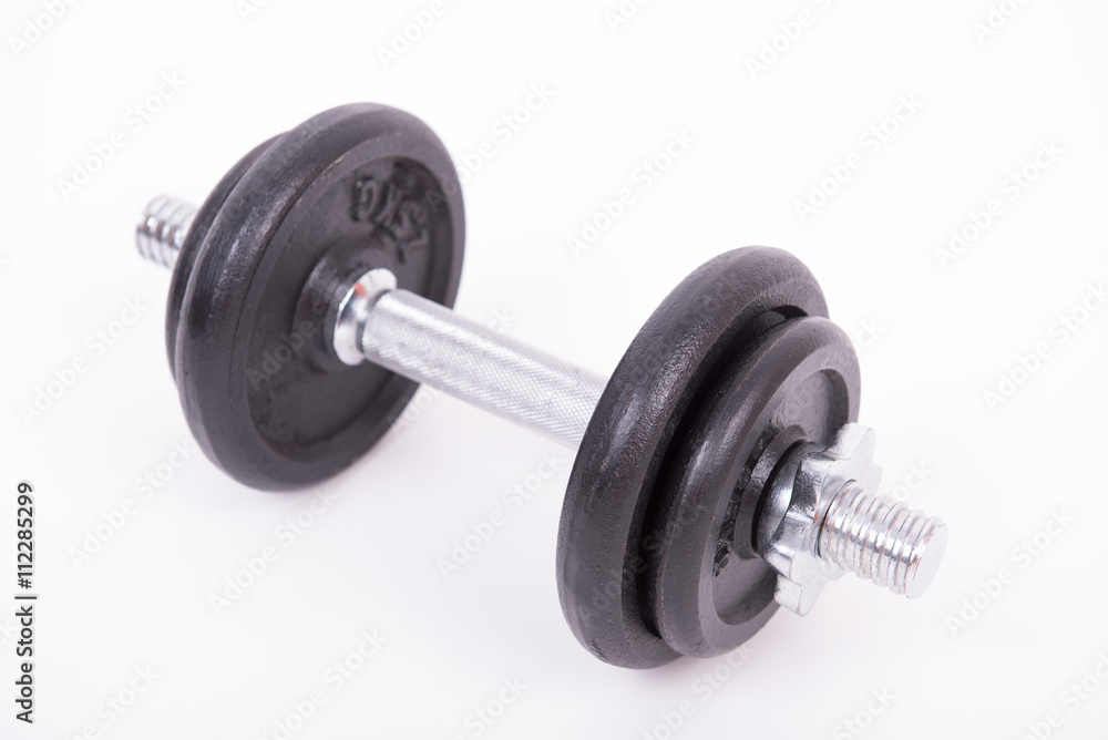 Dumbbell on white background Dumbbell on white background