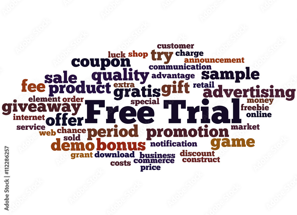 Obraz premium Free Trial, word cloud concept 5