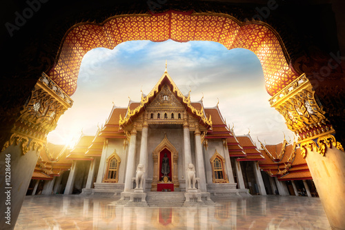 The marble temple wat benchamabopitr dusitvanaram, Bangkok Thailand photo