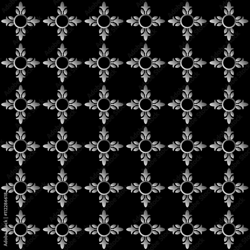 Monochrome abstract floral seamless pattern Monochrome abstract floral seamless pattern