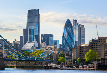Wandcirkels Londen Tower Bridge overdag boven Theems  © I-Wei Huang