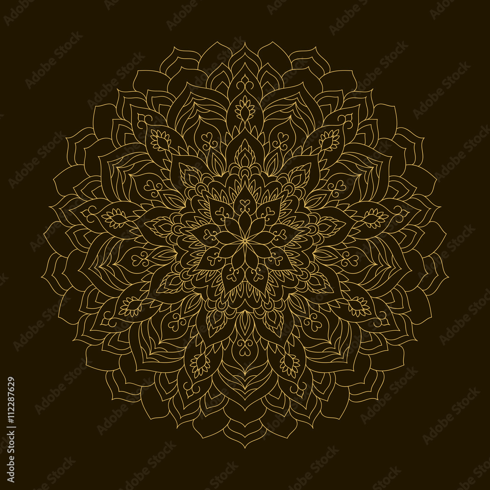 Golden Mandala. Template Circular Ornament