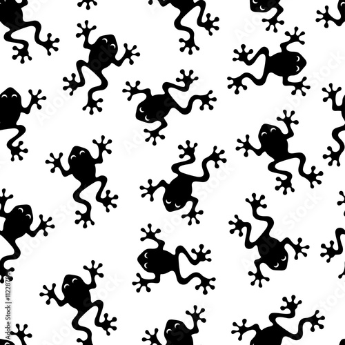 Cute frogs vector seamless pattern