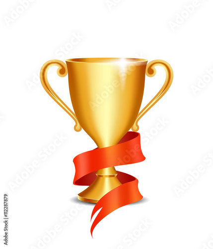 Winner gold cup isolated on white background.