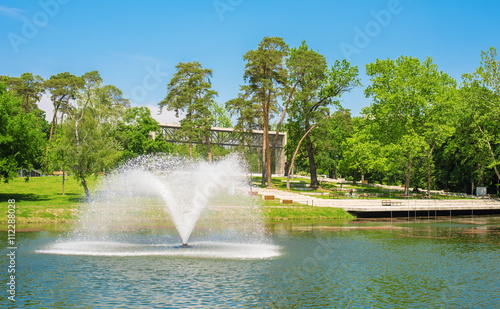 Obraz na plátně photo of park in Debrecen, Hungary.