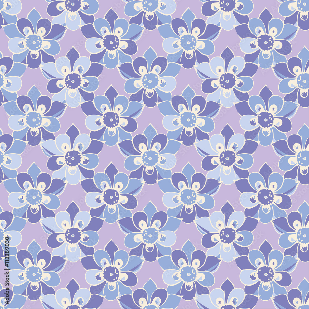 Ethnic boho seamless pattern with decorative flowers. Print. Cloth design, wallpaper.