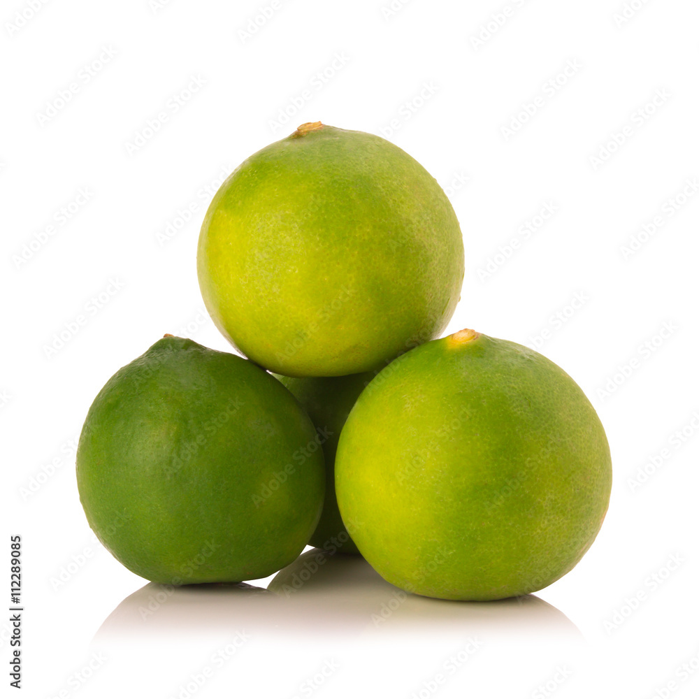 limes isolated on white background limes isolated on white background