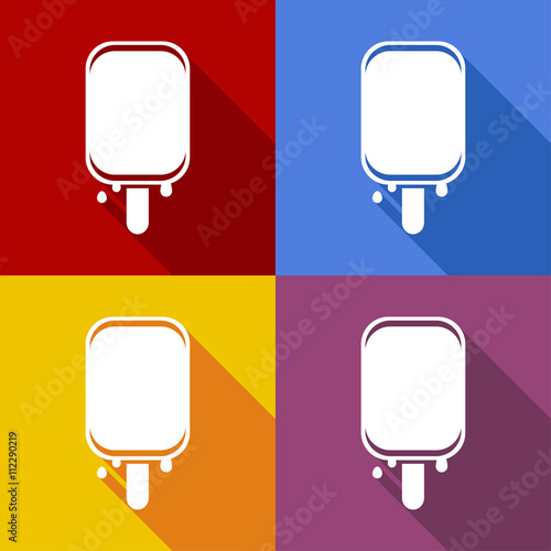 Icono plano polo con sombra en varios colores