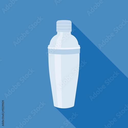 mixer stainless shaker vector, cocktail shaker icon, flat design