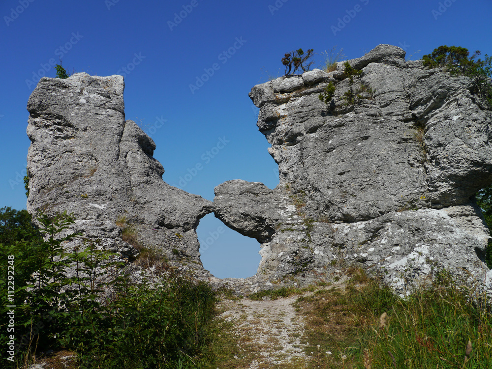Grausne Raukar auf der Insel Gotland Grausne Raukar auf der Insel Gotland