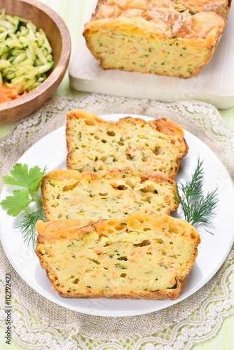 Slices of vegetable moist bread