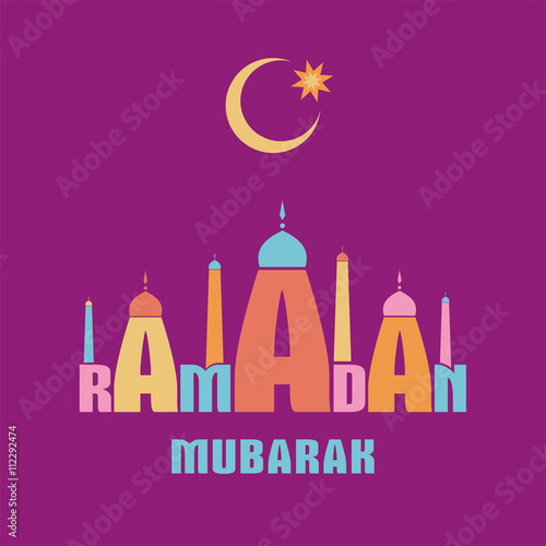Ramadan greeting card. The word 