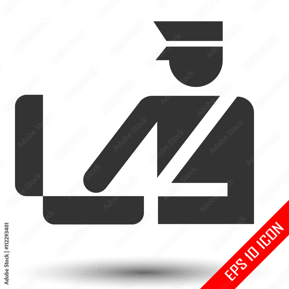 Custom officer icon. Immigration officer logo. Baggage checking. The ban, border, customs and immigration