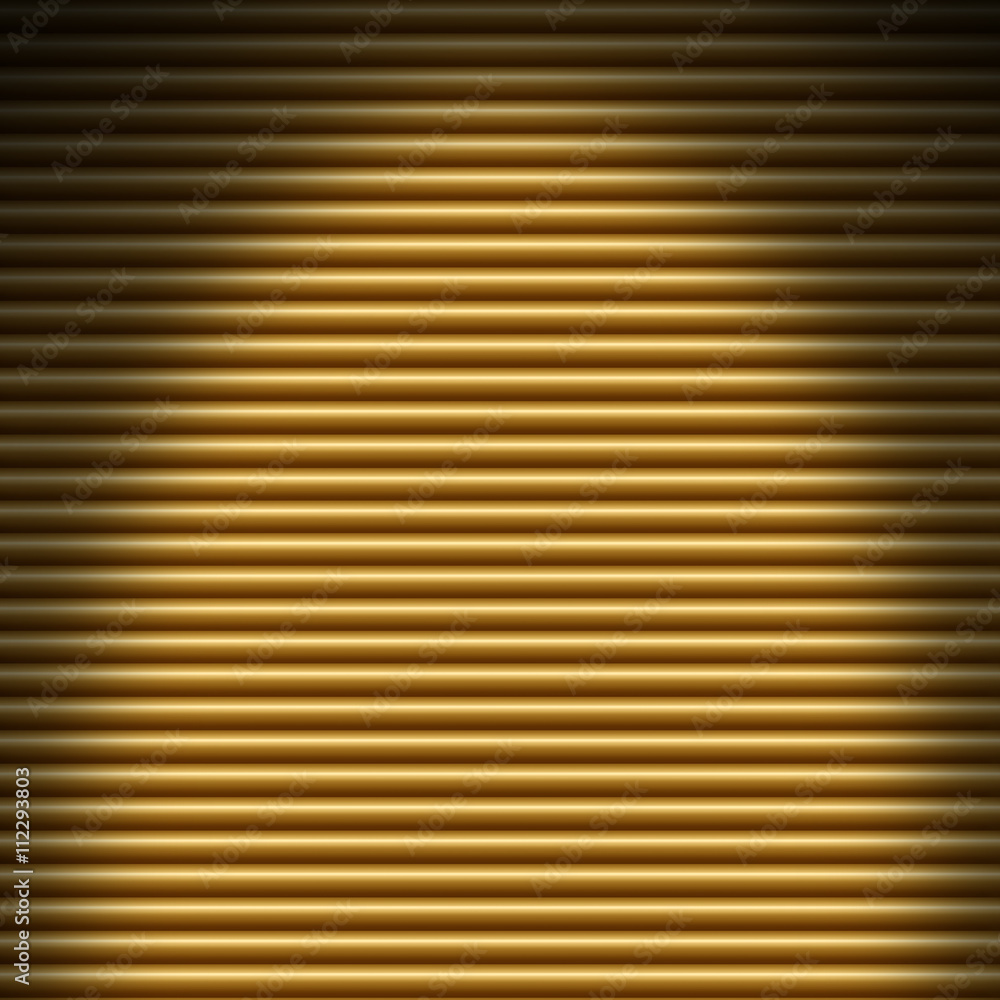 Horizontal gold tube background lit from overhead