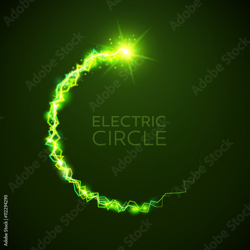 Vector electric circle. Magic glittering illustration.