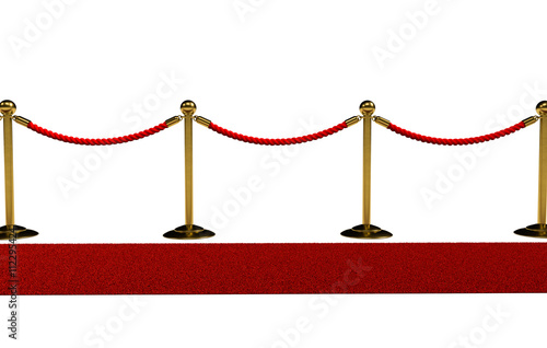 Red carpet and a rope barrier photo