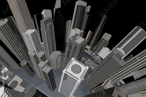 Urban City in Motion. Nice 3D Rendering  
