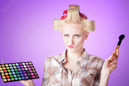 Makeup, girl, pin up photo