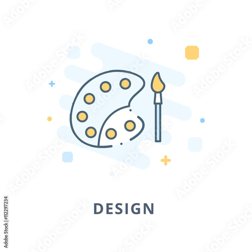 Creative web design, design flat icon. Design illustration and outline icons. Design elements for apps, web or ads