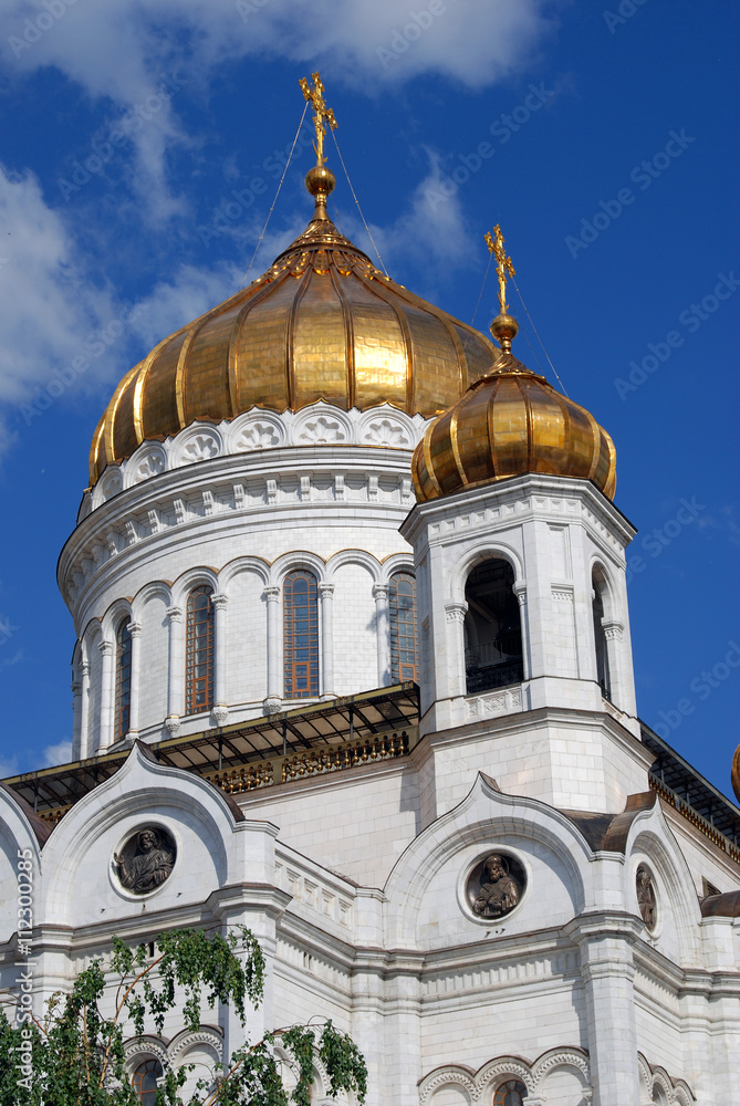 Christ the Redeemer cathedral in Moscow. Popular landmark. Color photo.