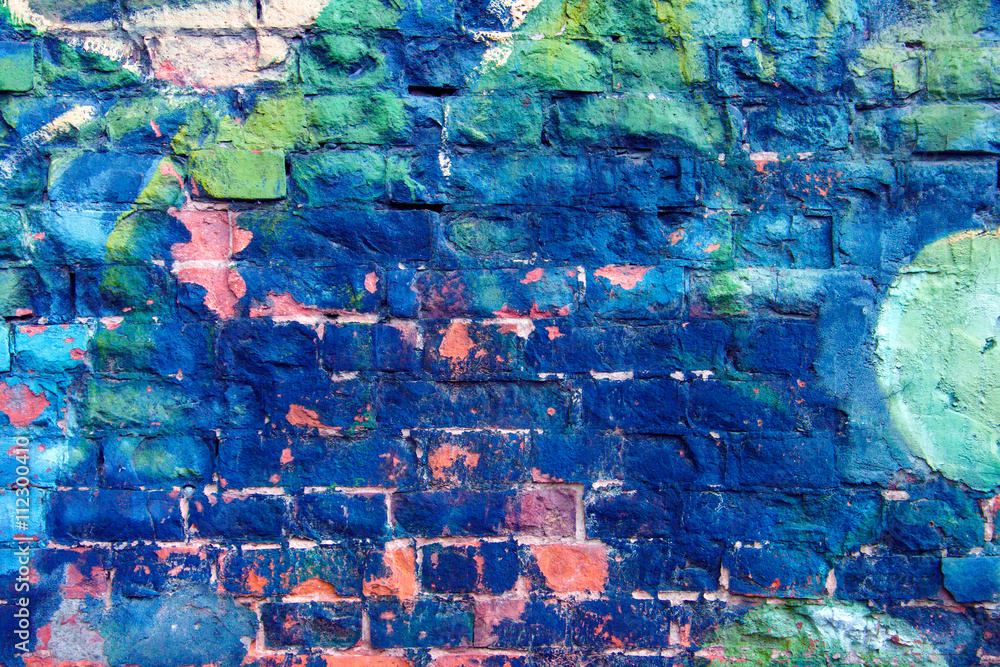 Fototapeta Kolorowe Jasne Niebieskie ściany Graffiti