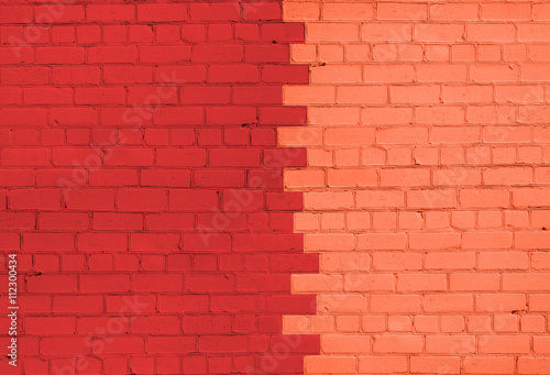 Bright Red and Orange Brick Wall