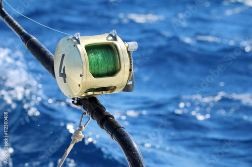 Rod, reel and line. Trolling, big game fishing.