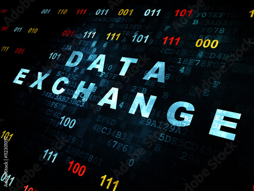 Data concept: Data Exchange on Digital background