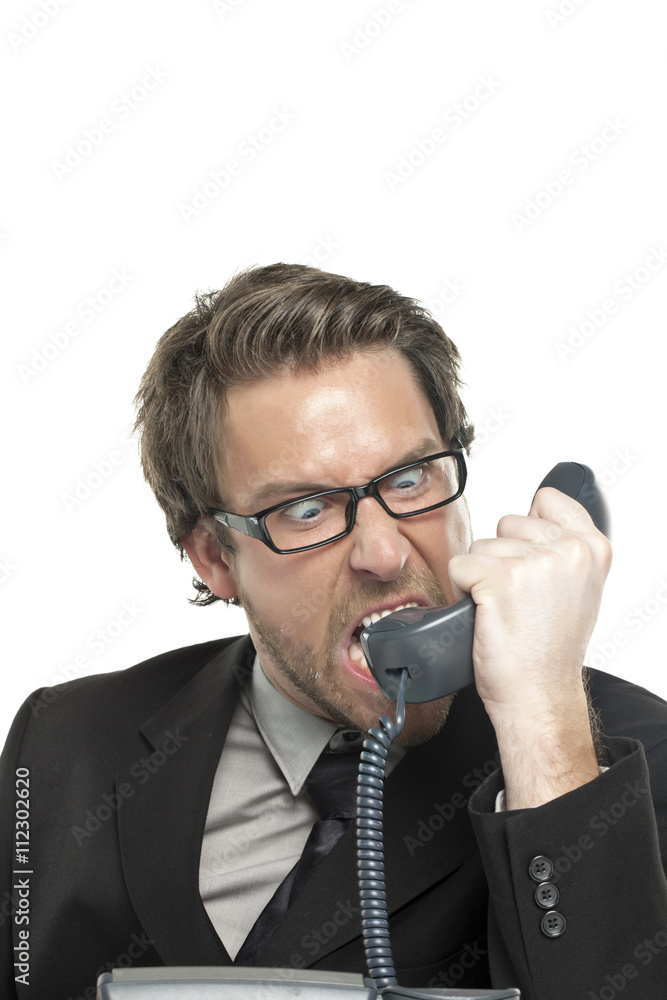 businessman shouting on the telephone businessman shouting on the telephone
