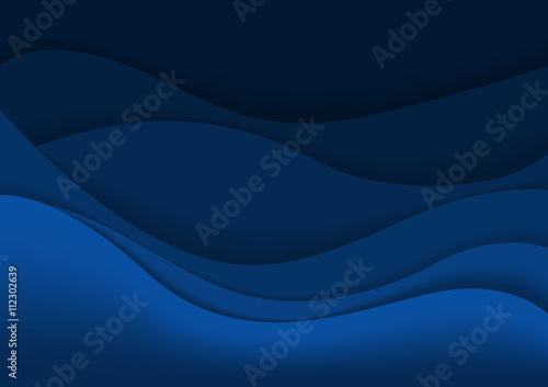 Blue Abstract Background with Curves Lines and Shadows - Illustration for Web...