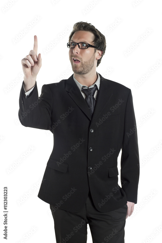 businessman making funny face while counting businessman making funny face while counting