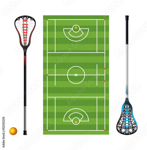 Lacrosse Field and Sticks and Balls