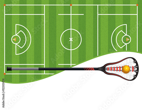 Lacrosse Field and Stick Illustration