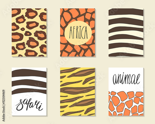 Cute hand drawn doodle cards, brochures, covers