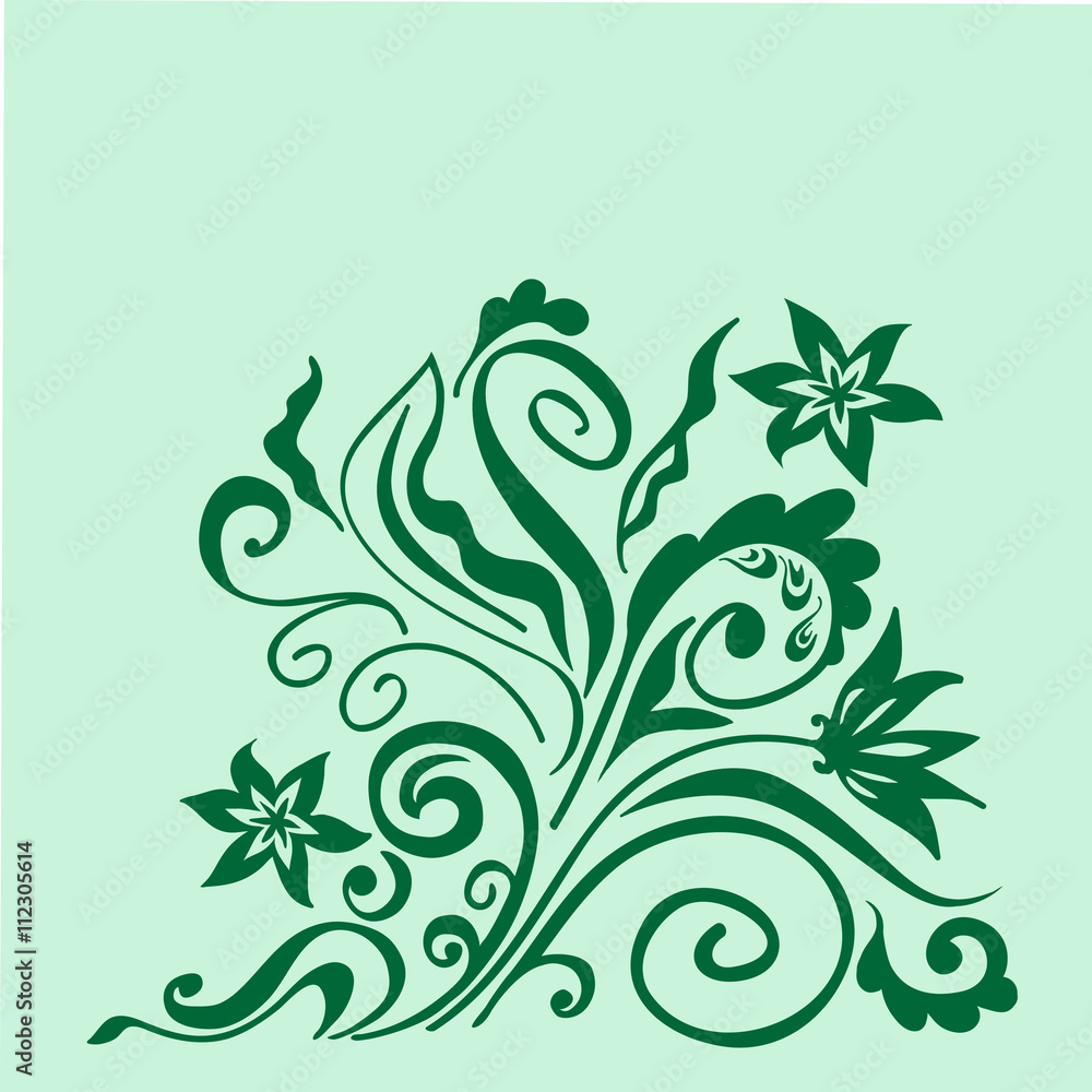 Hand drawn abstract floral sketch. Element for design, stencil. Hand drawn abstract floral sketch. Element for design, stencil.