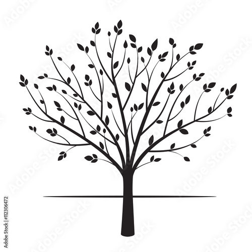 Shape of black Tree. Vector Illustration.