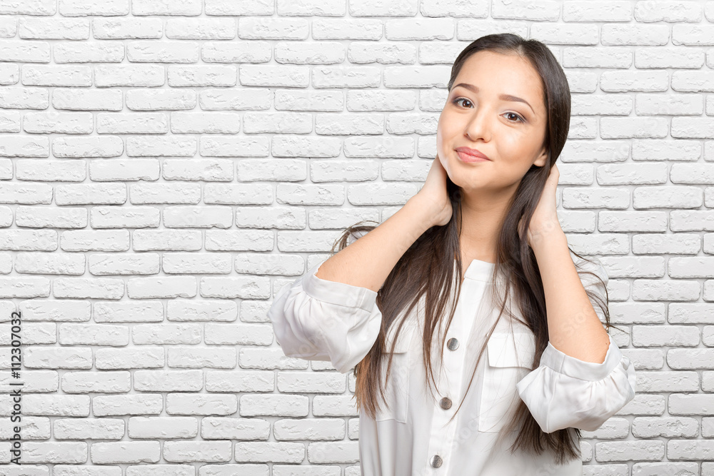 Beautiful face of young adult woman with clean fresh skin Beautiful face of young adult woman with clean fresh skin