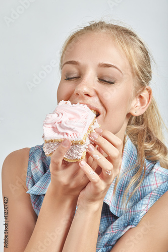 girl with sweet dessert