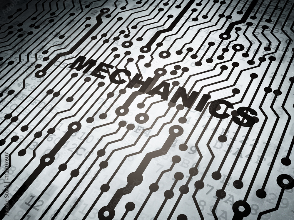 Fototapeta premium Science concept: circuit board with Mechanics