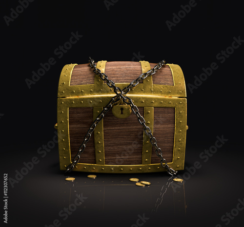 Treasure chest with chains