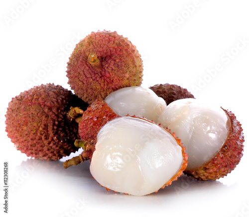 lychee on white background