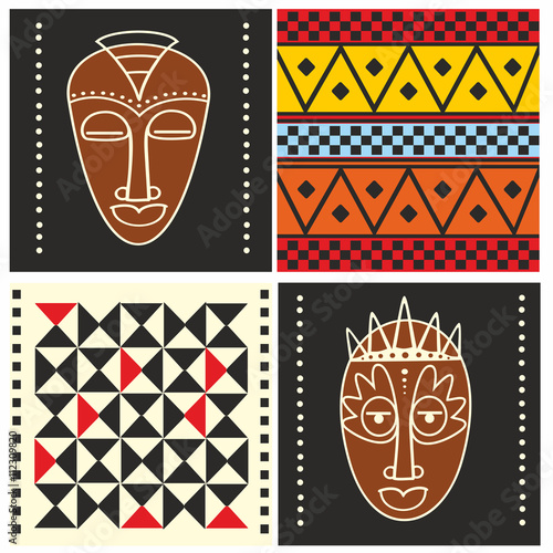 Afrykańskie wzory i maski