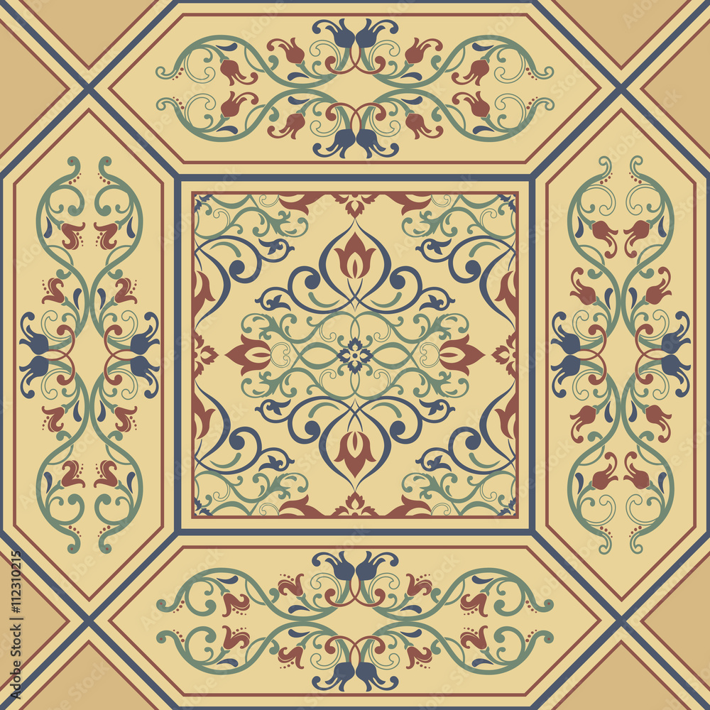 seamless patchwork tile with Moroccan motives