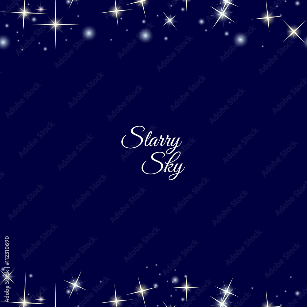 Starry frame on dark blue background Starry frame on dark blue background