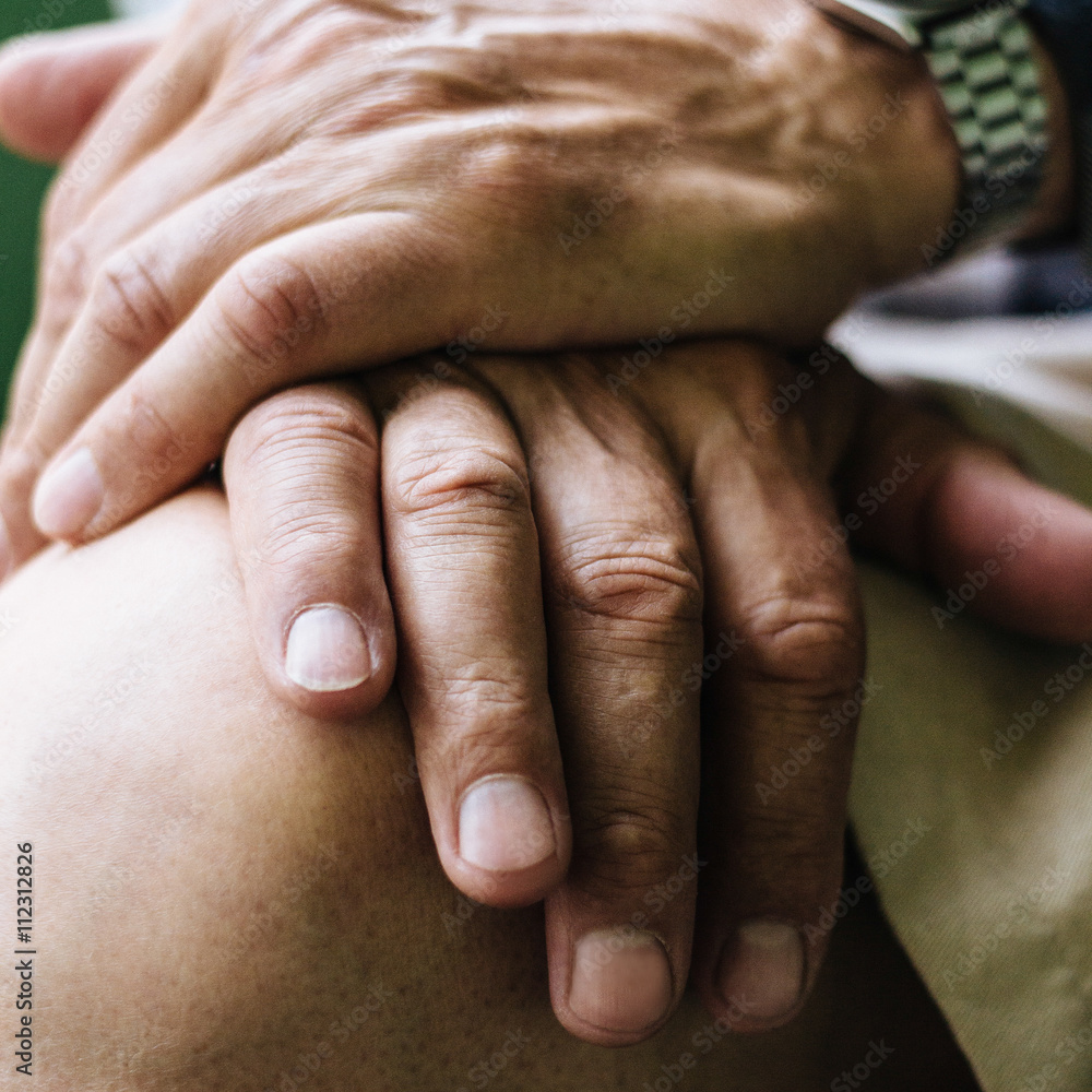 Fototapeta premium Senior man with hands clasped