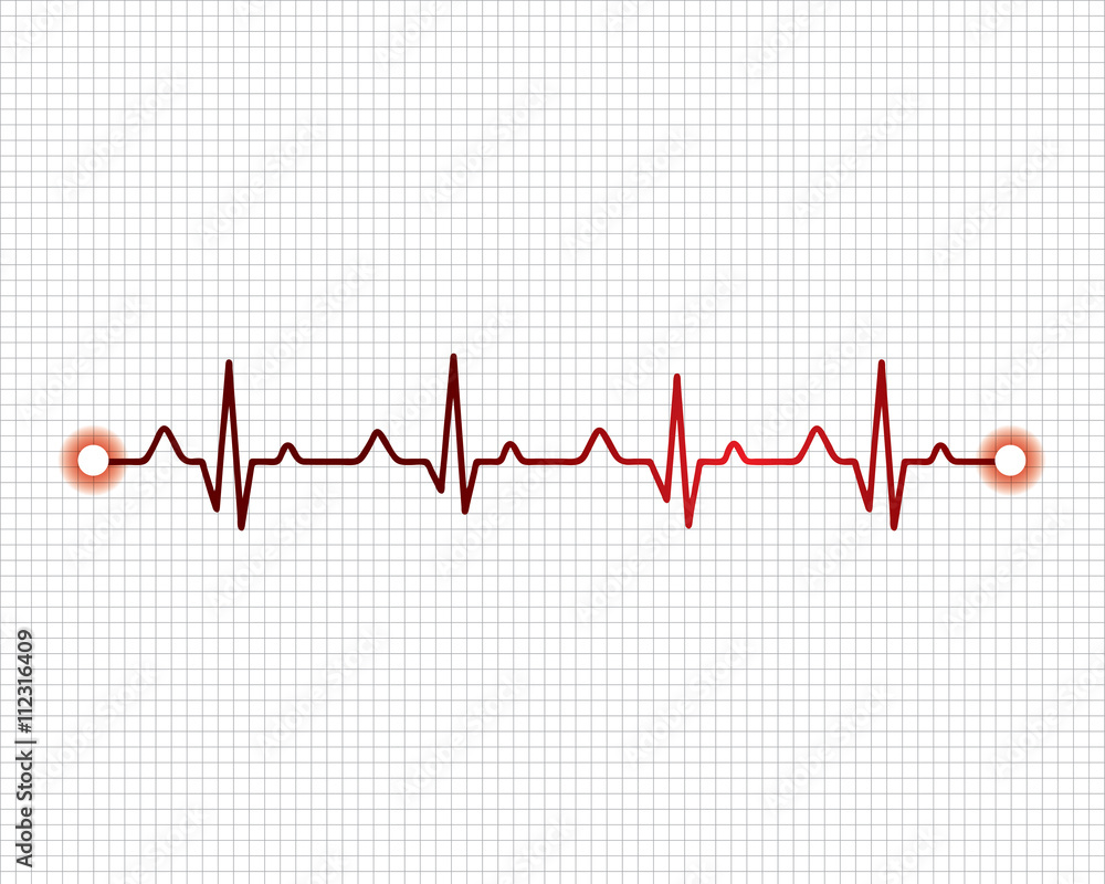 Abstract heart beats cardiogram illustration.